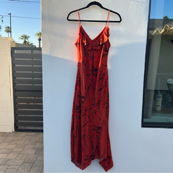 Anthropologie Ruffled V neck slip dress XLP Sundress, resort, wedding guest - Picture 7 of 12